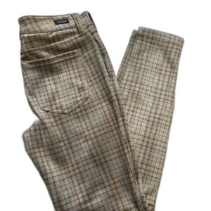 Liverpool Women’s 6/ 28 Leggings Plaid Velour Pants Brown